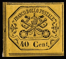 1867 40c Papal states, Italy (Sc 17a, No period after 40, CV $300)