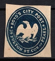 1864 Boyd's City Express Post, New York, United States, Locals (Sc. 20LU4, CV $180)