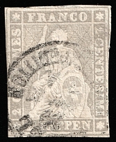 1862 2r Switzerland (Mi 19, Canceled, CV $580)