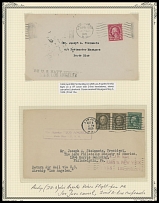 Worldwide Air Post Stamps and Postal History - United States - Zeppelin Flights - 1925, Airship (Z.R.3) Los Angeles Direct and Return Flights to Puerto Rico, five covers, one for direct and four different for return flight, …