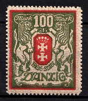 1922 100m Danzig Gdansk, Germany (Mi. 101 X, CV $60, MNH)