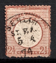 1872 2.5gr German Empire, Large Breast Plate, Germany (Mi. 21, Canceled, CV $130)