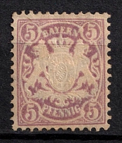 1878 5pf Bavaria, German States, Germany (Mi. 45, Sc. 40, CV $260)
