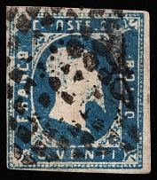 1851 20c Sardinia, Italy (Mi 2, Canceled, CV $180)