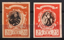 1946 Rome, Camp Post Ukrainian Assistance Committee in Italy, Ukraine, DP Camp, Displaced Persons Camp (Wilhelm 3 B - 4 B, Imperforate, SHIFTED Center, Unpriced, CV $---)
