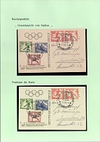1936 Summer Olympics (Olympiad) in Berlin, Third Reich, Postcard with Commemorative Postmarks