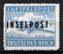 1944 Island Rhodes, Reich Military Mail Field Post Feldpost, 'INSELPOST', Germany (Mi. 8 B II, Signed, CV $200)