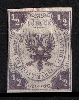 1859 1/2s Lubeck, German States, Germany (Mi. 1, Sc. 1, Signed, CV $3,650)