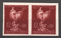 1944 Germany Third Reich 12+88 Pair (Imperforated, CV $400, Signed, MNH)