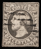 1856 10c Luxembourg (Mi 1d, Canceled, CV $70)