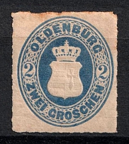 1867 2g Oldenburg, German States, Germany (Mi. 18 B, Sc. 23, CV $180)