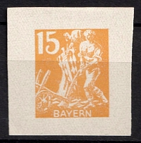 1919 15pf Bavaria, Germany (Yellow Orange Proof)