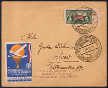 1934 (23 Sept) Gordon Bennett Cup, Second Polish Republic, Cover from Warsaw to Lviv (Lwow) with Commemorative Cancellation, Balloon Post