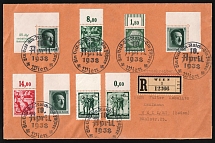1938 (10 Apr) Referendum, Airmail, Third Reich, Germany, Registered Cover from Vienna to Baden