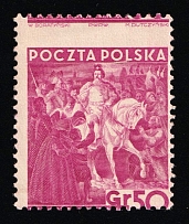 1938 50gr Second Polish Republic (Fi. 317, Mi. 338, SHIFTED Perforation, MNH)