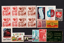 Lithuania, Stock of Stamps and Blocks of Four