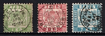 1868 Baden, German States, Germany (Mi. 23 - 25, Canceled, CV $80)