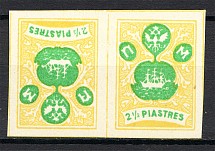 1919 Russia Offices ROPiT `Wild Levant` Pair 2.5 Piastres (Tete-Beche)