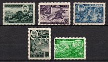 1944 Heroes of the USSR, Soviet Union, USSR, Russia (Zv. 834 - 838, Full Set, MNH)