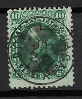1861 10c Washington, United States, USA (Scott 68, Green, Canceled, CV $50)