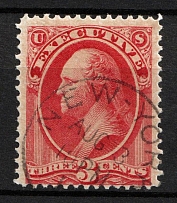 1873 3c Washington, Official Mail Stamp 'Executive', United States, USA (Scott O12, Carmine, New York Postmark, CV $260)