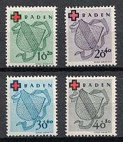 1949 Baden, French Zone of Occupation, Germany (Mi. 42 A - 45 A, Full Set, CV $60)