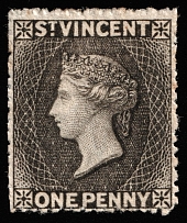 1871 1p Saint Vincent, British Colonies (SG 15, CV $90)