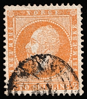 1857 2s Norway (Mi 2, Canceled, CV $140)