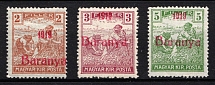 1919 Baranya, Hungary, Serbian Occupation, Provisional Issue (Mi. 4 - 6, Signed)