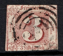 1861 3sgr Thurn und Taxis, German States, Germany (Mi. 27, Canceled, CV $100)