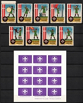 Denmark, Scouts, Group of Stamps