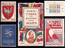 Hungary, Poland, Austria, Russia, Cinderellas, Stock of Non-Postal Stamps