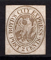 1861 2c Boyd's City Express Post, New York, United States, Locals (Sc. 20L19, CV $250)
