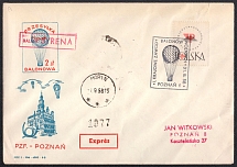1958 (1 Sept) Republic of Poland, Non-Postal, Cinderella, Balloon Cover from Moryn to Poznan with Commemorative Cancellation