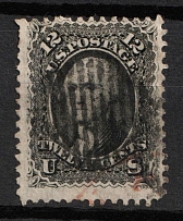 1861 12c Washington, United States, USA (Scott 69, Black, Canceled, CV $100)