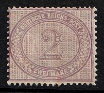 1875-1900 2m German Empire, Germany (Mi. 37 a, Color violet-purple, Full Set, CV $3,250)