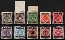1919 Wurttemberg, German States, Germany (Mi. 134 - 143, Full Set, CV $70, MNH)