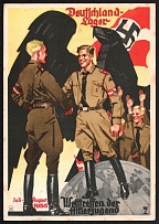 1935 'World Meeting Hitler Youth 1935', Propaganda Postcard, Third Reich Nazi Germany