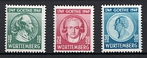 1949 Wurttemberg, French Zone of Occupation, Germany (Mi. 44 - 46, Full Set, CV $40, MNH)