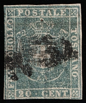 1860 20c Tuscany, Italy, Provisional Government (Sc 20b, Wm. 2, Canceled, CV $275)