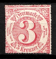 1865 3k Thurn und Taxis, German States, Germany (Mi. 42, Sc. 57, SHIFTED Rouletting, CV $50, MNH)