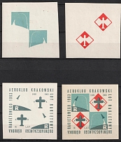 1963 Krakow, Aeroclub, Rocket Flight of the Rocket Experimental Center, Republic of Poland, Non-Postal, Cinderella, Souvenir Sheets (Proofs, MNH)