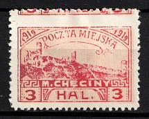 1919 3h Checiny Local Issue, Poland (Shifted Perforation)