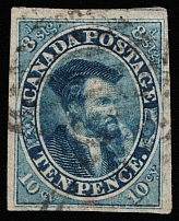 1855 10p Quebec, Canada (SG 13 Canceled, CV $2,700)