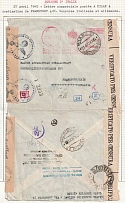1942 (27 Apr) Third Reich, Germany, Kindom of Italy, Italian and German Censorship, Propaganda, Special Cancelation, Cover from Milan to Frankfurt