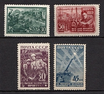 1942 Great Fatherland's War, Soviet Union, USSR, Russia (Zag. 744 - 747, Full Set, CV $450, MNH/MLH)