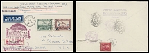 Worldwide Air Post Stamps and Postal History - Belgium - 1937 (August 23 - September 1), Air Mail registered cover from Brussels to US Air Mail Service New York - Cheyenne, WY via Huron, Pierre, Hot Springs (all SD) and …
