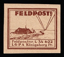 1937-45 1rm Konigsberg, Air Force Post Office LGPA, Red Cross, Military Mail Field Post Feldpost, Germany (Mi. 13 g, Proof, MNH)