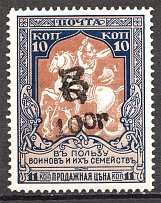 1920 Armenia on Semi-Postal 100 Rub on 10 Kop (Black Overprint, CV $90)