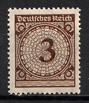 1923 3pf Weimar Republic, Germany (Mi. 338 b, Blackish-Brown, Variety of Color, CV $100, MNH)